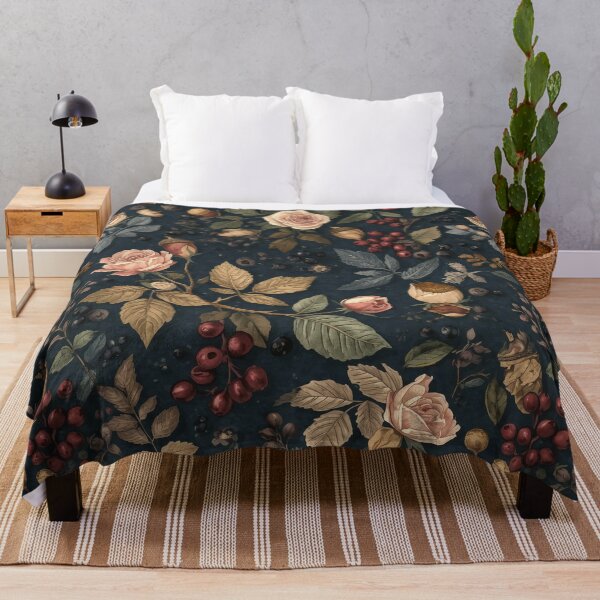 Item preview, Dark Academia Vintage Autumn Botanical Pattern designed and sold by Deezyned.