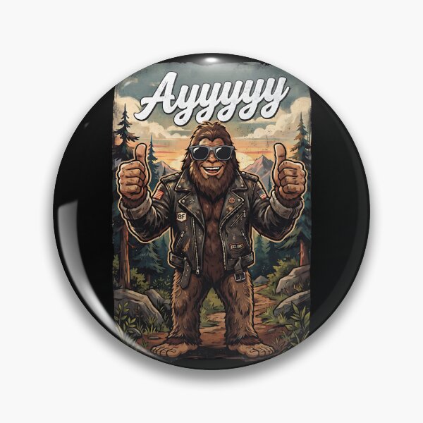 Item preview, Cool Bigfoot Sasquatch Ayyyyy Leather Jacket Thumbs Up Vintage Forest Design designed and sold by FrozenFits.
