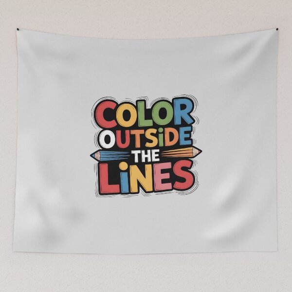 Item preview, Color Outside the Lines – Creative Artist Quote and Colorful Drawing Design designed and sold by Jollys-ArtShop.
