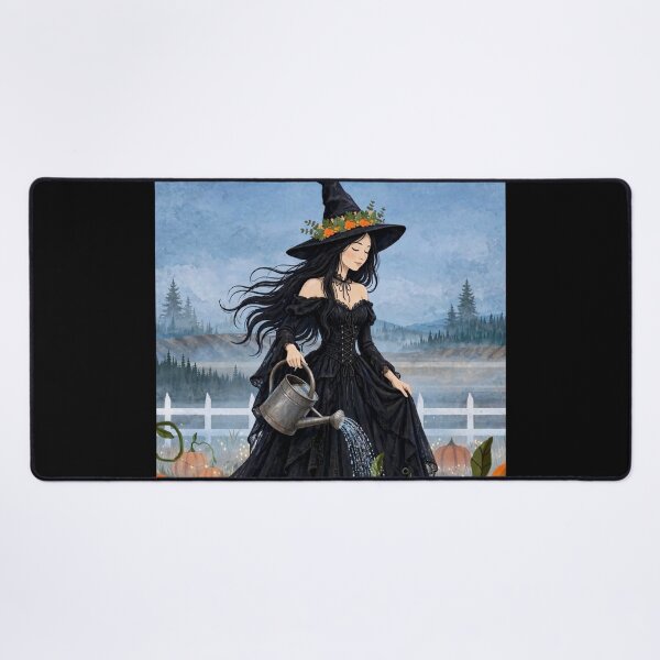 Item preview,  The Beautiful Witch Tending to Her Pumpkin Patch . designed and sold by DibujandoPorfa.