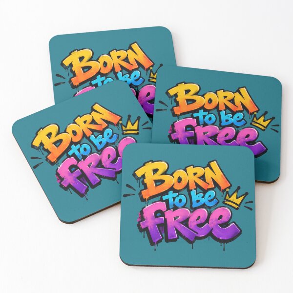 Item preview, Born to Be Free Colorful Graffiti Typography with Crown designed and sold by OLYUS.