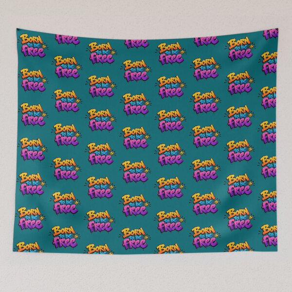 Item preview, Born to Be Free Colorful Graffiti Typography with Crown designed and sold by OLYUS.