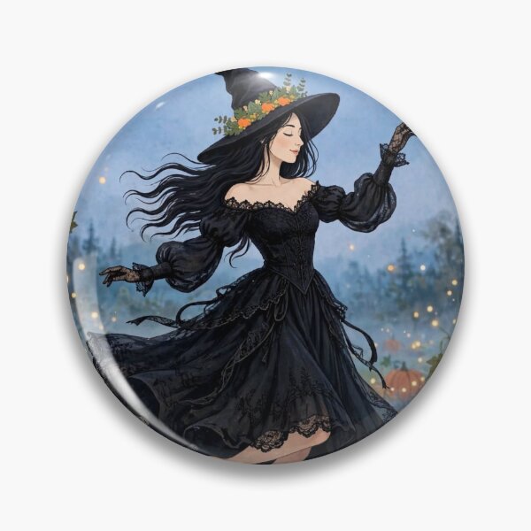 Item preview, The Elegant Witch Dancing Barefoot in a Field of Flowers. designed and sold by DibujandoPorfa.