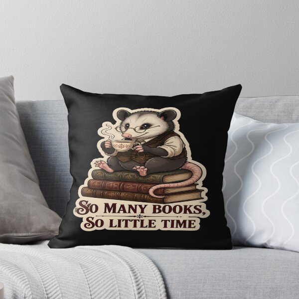 Item preview, So Many Books So Little Time Funny Opossum Bookworm designed and sold by PozivoPlus.