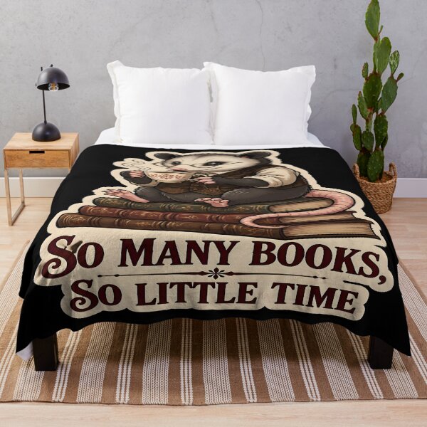Item preview, So Many Books So Little Time Funny Opossum Bookworm designed and sold by PozivoPlus.