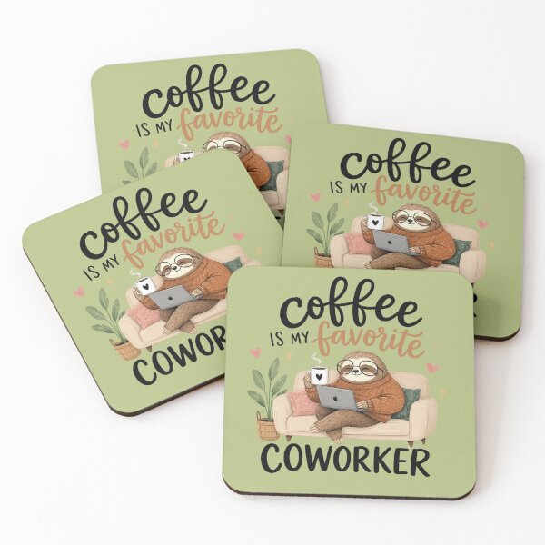 Item preview, Coffee is my Favorite Coworker funny sloth designed and sold by aponwao.