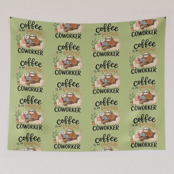 Item preview, Coffee is my Favorite Coworker funny sloth designed and sold by aponwao.