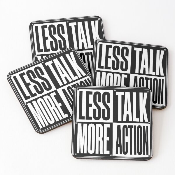 Item preview, Less Talk More Action - Brutalist Streetwear Typography designed and sold by Nunaprettyshop.