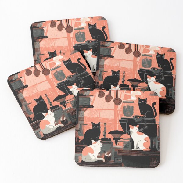 Item preview, Japanese Cat Cafe | Retro Lofi Style Art Print designed and sold by Tokyo-Punch.