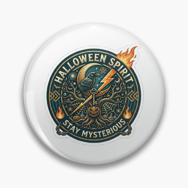 Item preview, Halloween Spirit Stay Mysterious Raven Emblem Design sticker designed and sold by Y&M.