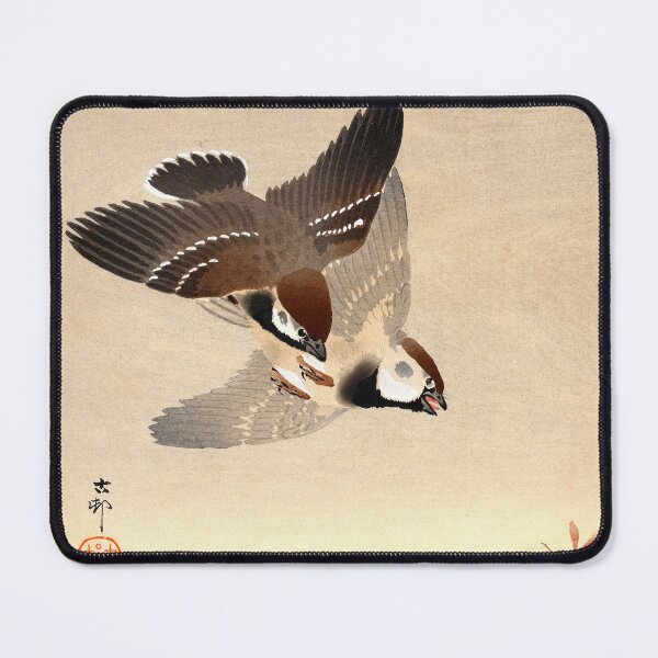 Item preview, Sparrows Chasing Flying Insect (ca. 1920) by Ohara Koson designed and sold by AngyDesigns49.