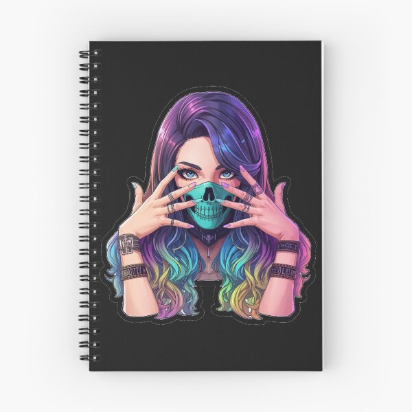 Item preview, Urban Anime Girl with Shiny Skull Mask Sticker designed and sold by MargaretPolanco.