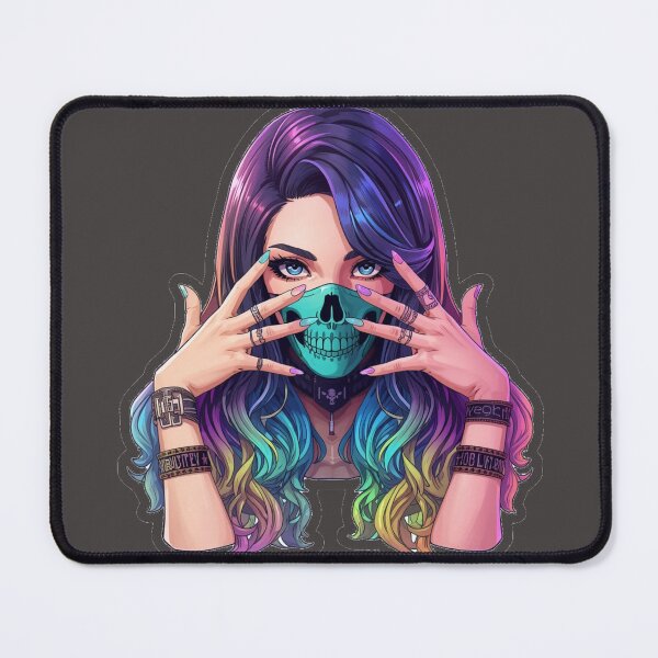 Item preview, Urban Anime Girl with Shiny Skull Mask Sticker designed and sold by MargaretPolanco.