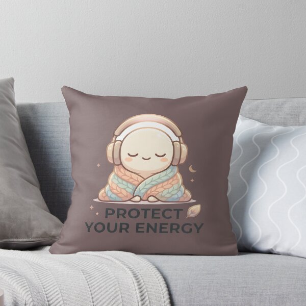 Item preview, Protect Your Energy - Cozy Lo-Fi Aesthetic Anime Character with Headphones designed and sold by VibeShift Studio.