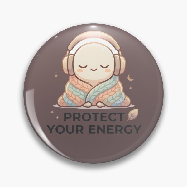 Item preview, Protect Your Energy - Cozy Lo-Fi Aesthetic Anime Character with Headphones designed and sold by VibeShift Studio.