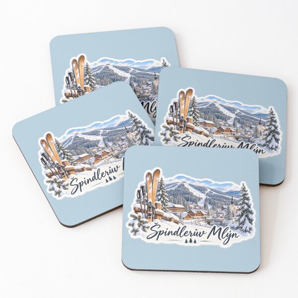 Item preview, Spindleruv Mlyn Czech Republic Winter Ski Resort Travel Art designed and sold by GusiaTreasures.