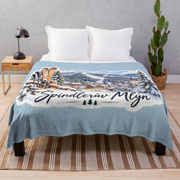 Item preview, Spindleruv Mlyn Czech Republic Winter Ski Resort Travel Art designed and sold by GusiaTreasures.