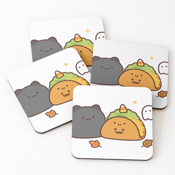 Item preview, Cute Black Cat Ghost Spooky Taco Halloween Kawaii Sticker designed and sold by xiaoxiaochibi.
