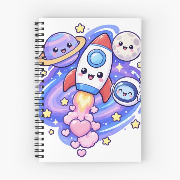 Item preview, Cute Kawaii Rocket Ship Space Travel designed and sold by porchswings.