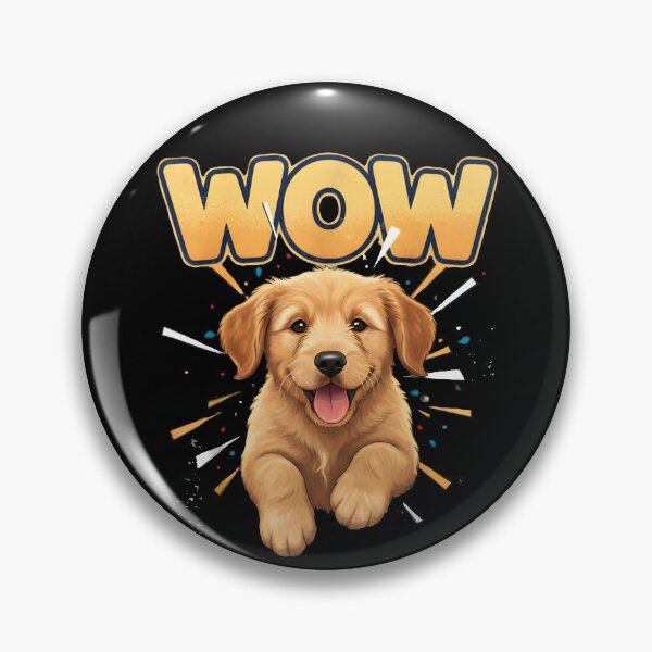 Item preview,  Happy Golden Retriever Puppy WOW - Pop Art Dog Comic Illustration    designed and sold by VibeShift Studio.