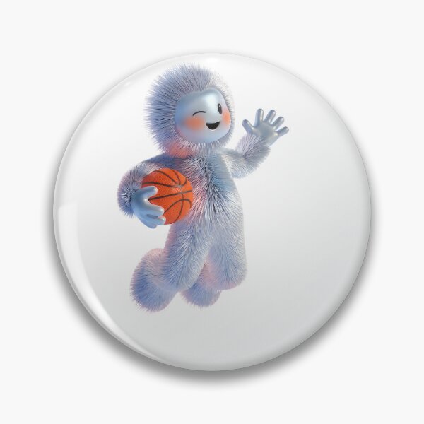 Item preview, Fluffy white yeti playing basketball holding orange ball designed and sold by Rostislav Bouda.
