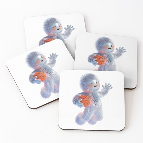 Item preview, Fluffy white yeti playing basketball holding orange ball designed and sold by Rostislav Bouda.