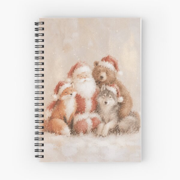 Item preview, Cozy Christmas Hug – Santa Claus and Woodland Animals Watercolor Art designed and sold by mayatA-rt.