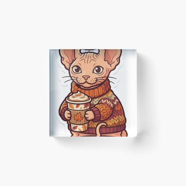 Item preview, Sphynx Cat Pumpkin Spice Latte designed and sold by OddLittleGoods.