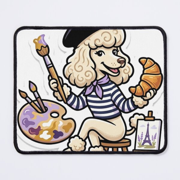 Item preview, Poodle Parisian Cafe Artist designed and sold by OddLittleGoods.