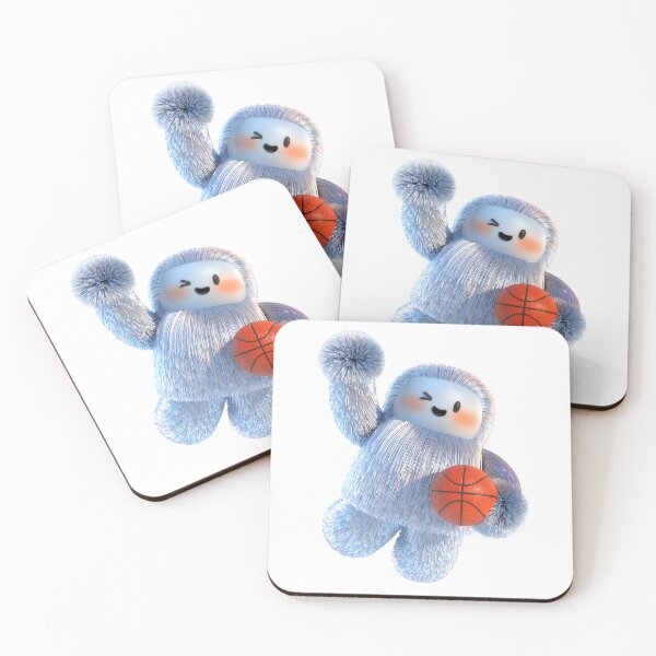 Item preview, Happy furry yeti leaping while holding basketball high designed and sold by Rostislav Bouda.