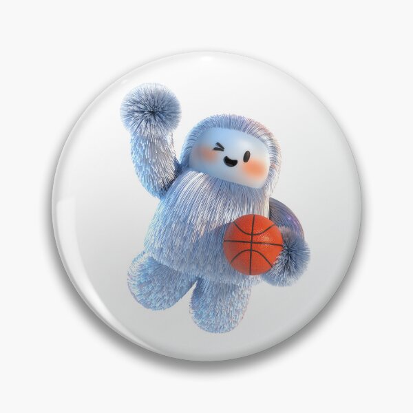 Item preview, Happy furry yeti leaping while holding basketball high designed and sold by Rostislav Bouda.