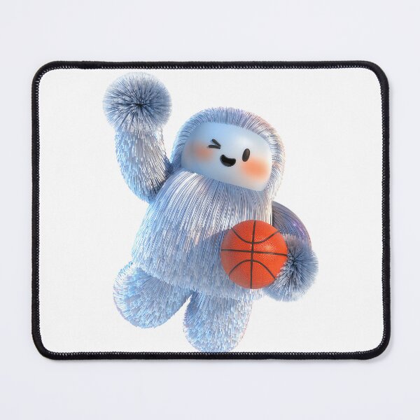 Item preview, Happy furry yeti leaping while holding basketball high designed and sold by Rostislav Bouda.