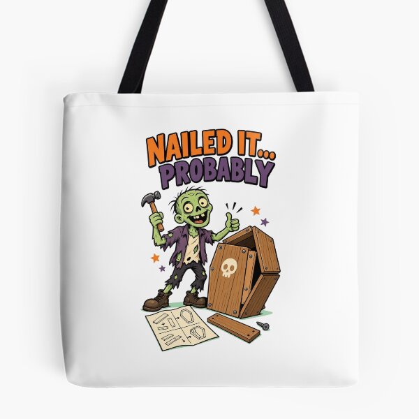 Item preview, Nailed It Probably Funny Zombie Coffin Halloween DIY Design. designed and sold by The-T-In-Retro.