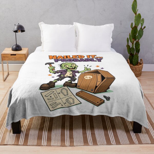 Item preview, Nailed It Probably Funny Zombie Coffin Halloween DIY Design. designed and sold by The-T-In-Retro.