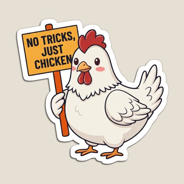 Item preview, No Tricks Just Chicken Cute Halloween Chicken Sign Tee designed and sold by MagicDesignCre.