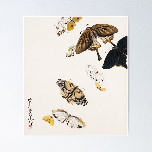 Item preview, Lacquer paintings of various subjects_ Butterflies (1881) by Shibata Zeshin. designed and sold by AngyDesigns49.