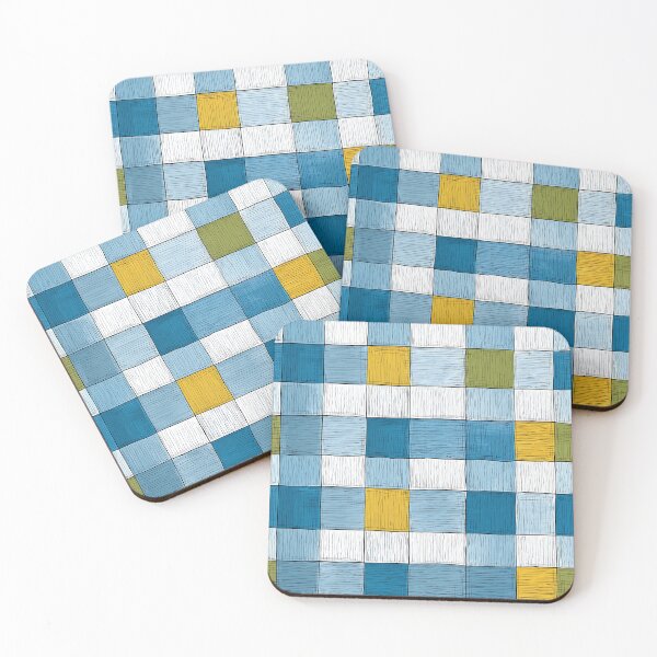 Item preview, Yellow and Blue Gingham Check Pattern in Cute Storybook Style designed and sold by Boddicca.
