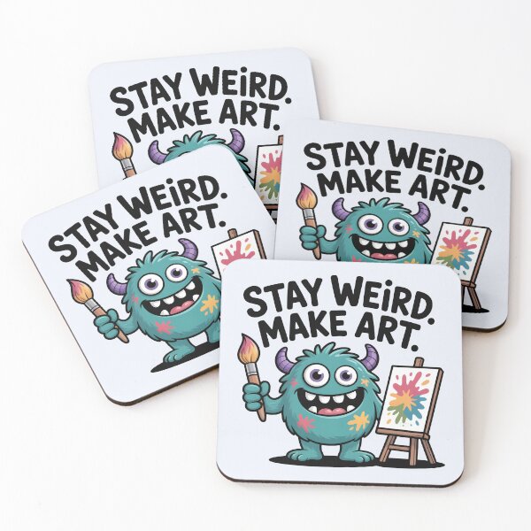 Item preview, Stay Weird, Make Art – Funny Monster Artist and Creative Quote designed and sold by Jollys-ArtShop.