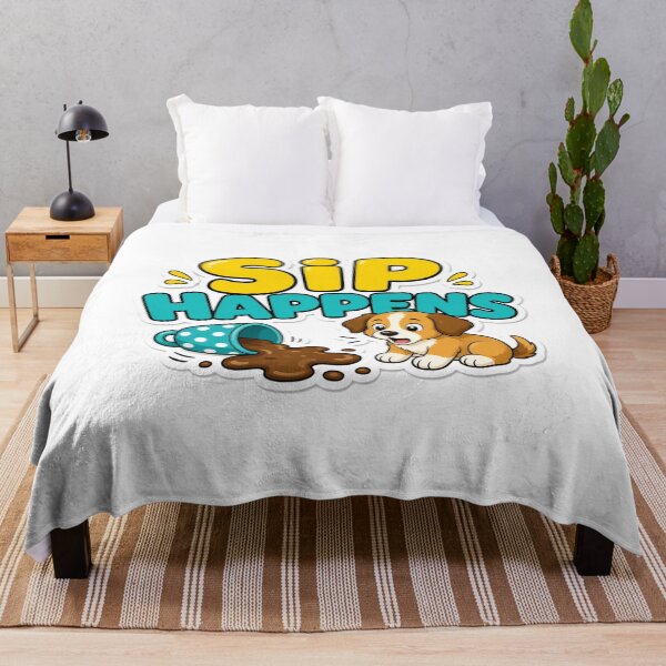 Item preview, Sip Happens Spilled Coffee Puppy designed and sold by OddLittleGoods.