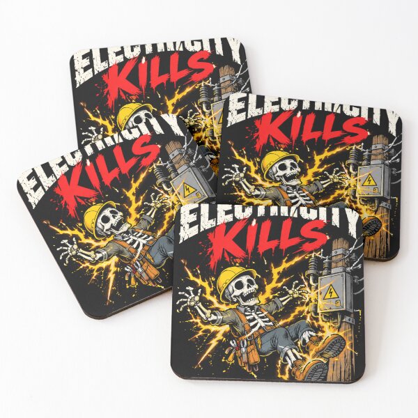 Item preview, electricity kills - Vintage Lineman Dark Humor designed and sold by SRV Shop ⭐⭐⭐⭐⭐.