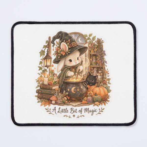Item preview, Bunny’s Little Potion Shop – Cute Witch Rabbit, Black Cat & Halloween Magic designed and sold by TatiK-Treasures.