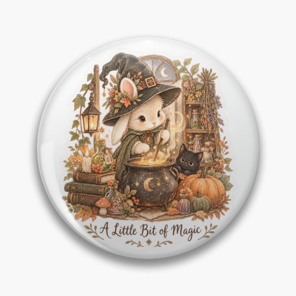 Item preview, Bunny’s Little Potion Shop – Cute Witch Rabbit, Black Cat & Halloween Magic designed and sold by TatiK-Treasures.