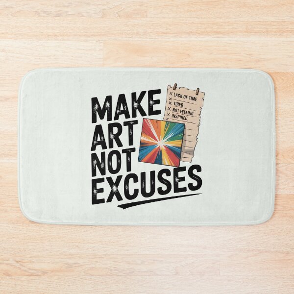 Item preview, Make Art, Not Excuses – Inspirational Artist Quote and Creative Motivation designed and sold by Jollys-ArtShop.