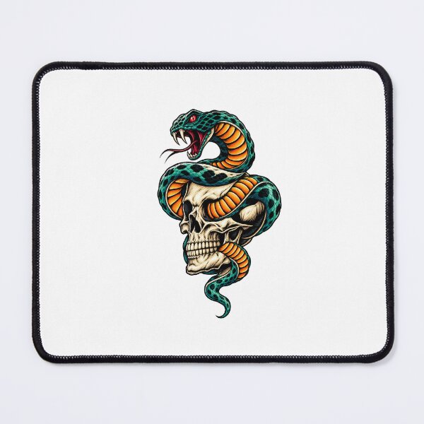Item preview, Snake Coiled Around Human Skull Tattoo designed and sold by KINOOOMA.