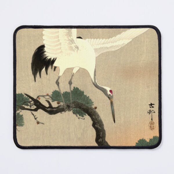 Item preview, Japanse kraanvogel op tak van pijnboom by Ohara Koson designed and sold by AngyDesigns49.