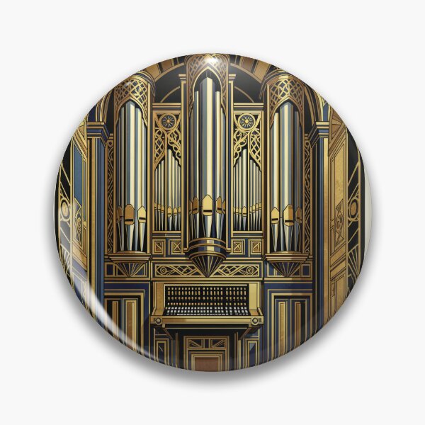 Item preview, Pipe Organ Art Deco Gold AI Art designed and sold by pinkal.