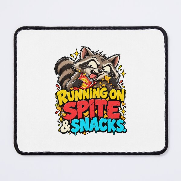 Item preview, Running on Spite & Snacks – Funny Chaotic Raccoon designed and sold by BendyZebra09.