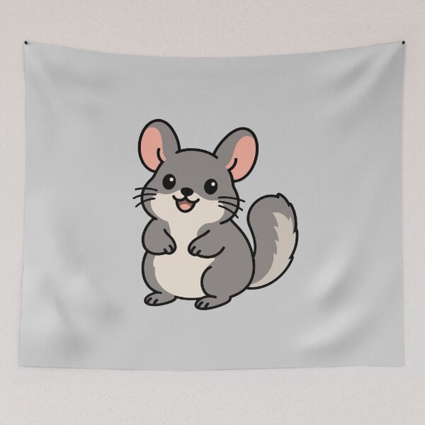 Aperçu de l'œuvre Chinchilla mignon de dessin animé créée et vendue par WildlifeDoodle.