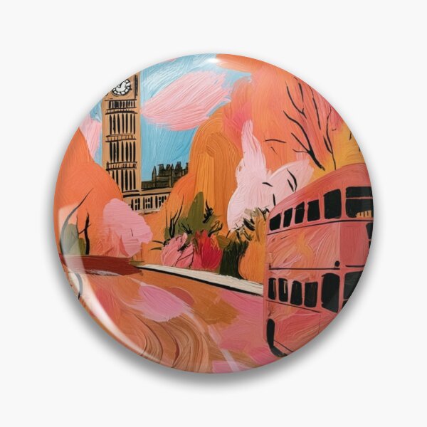 Item preview, Explore Autumn in London with a Classic Red Bus, Big Ben, and Brilliant Fall Colors designed and sold by OlfactoART Studio.