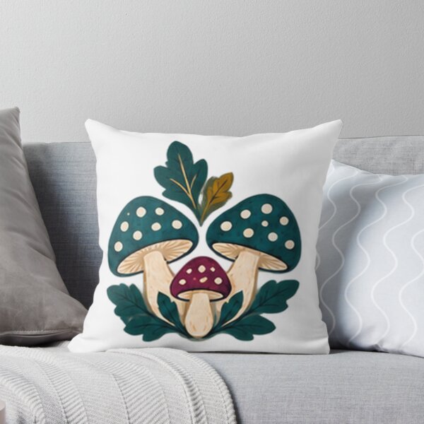 Item preview, Teal Spotted Mushroom Cluster, Nordic Folk Art Toadstools designed and sold by H. Doucette Studio.